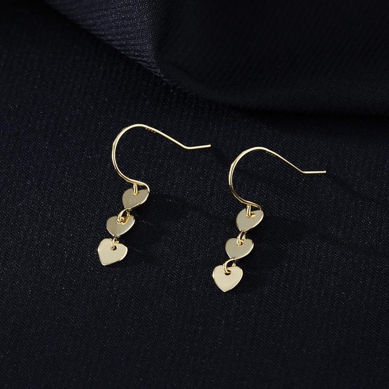 Reffeer Solid 925 Sterling Silver Love Heart Drop Earrings for Women Teen Girls Sweet Heart Dangle Earrings Hook Earrings - Image 5